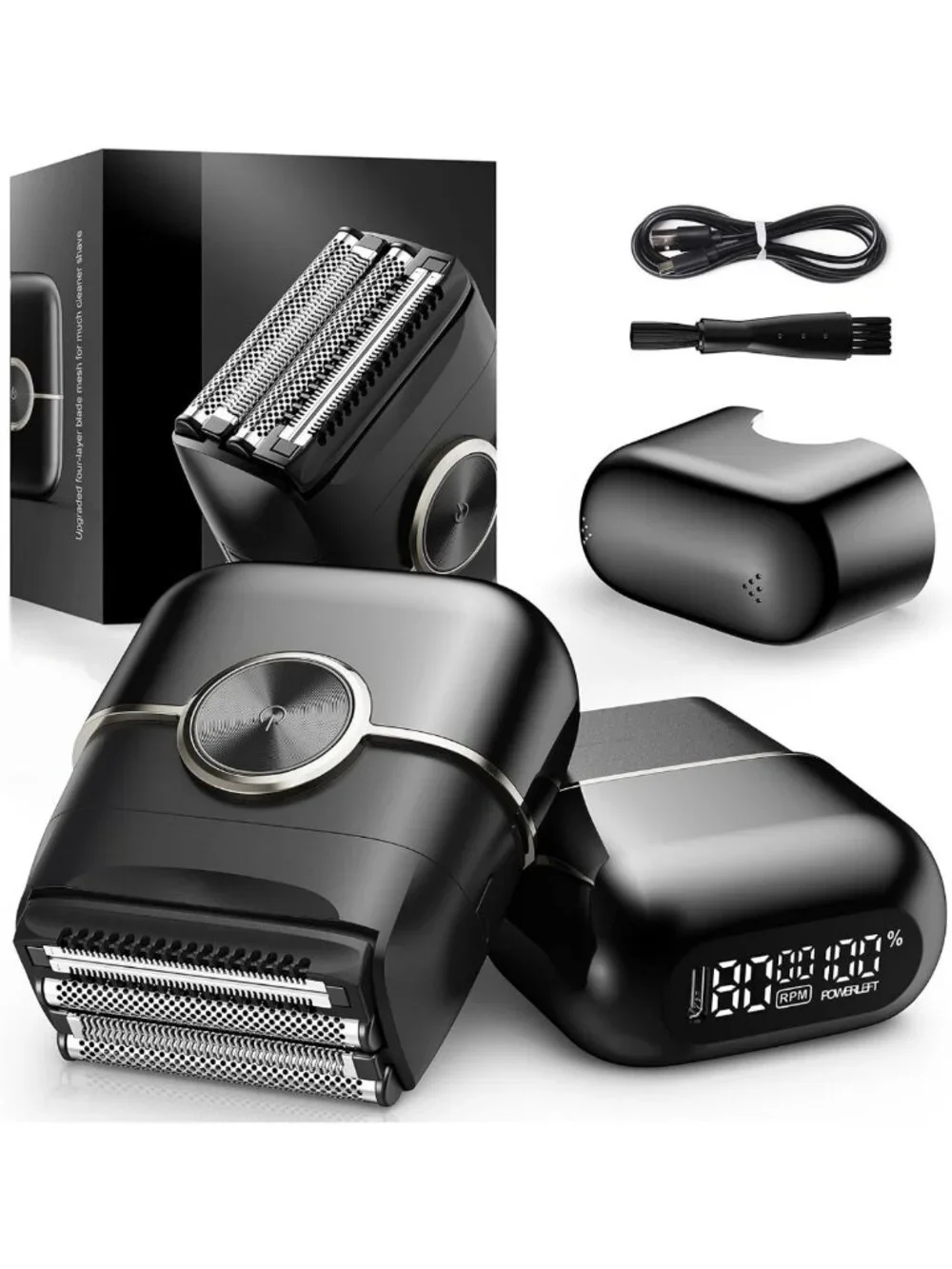 Electric Foil Shaver for Men - 4 Floating Blades, Dual Speed, Smooth Shaving